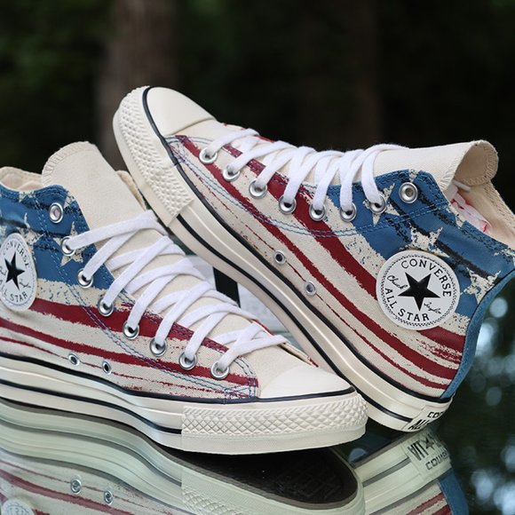 Converse Chuck Taylor All-Star Hi USA Flag Men’s Size 6.5 - Picture 8 of 13